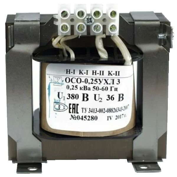 Трансформатор ОСО-0.25 УХЛ3 380/36. IP00 Электротехник ET002215