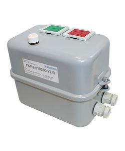 Пускатель электромагнитный ПМ12-010260 У3 В 10А 220В/50Гц AC 1НО IP40 нереверсивный с реле РТТ5-10-1 7.0-10.0А в корпусе с кнопками ПУСК + СТОП + R Электротехник ET000207