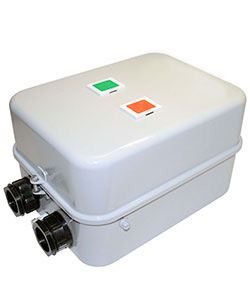 Пускатель электромагнитный ПМ12-063221 У2 В 63А 220В/50Гц 2НО+2НЗ IP54 нереверсивный с реле РТТ-231 53.5-63.0А в корпусе с кнопками ПУСК + СТОП + R Электротехник ET000165