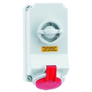 Розетка 32А 5п 3P+N+РE 6ч 400В IP44 225х118 с блокировкой Bals 16043