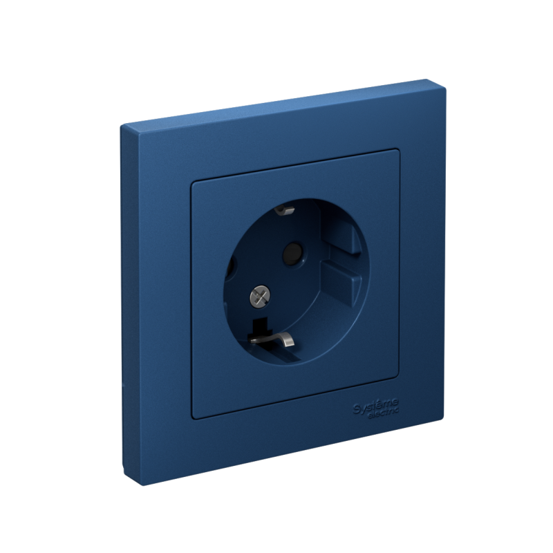 Розетка AtlasDesign 16А с заземл. со шторками в сборе аквамарин SE ATN001144