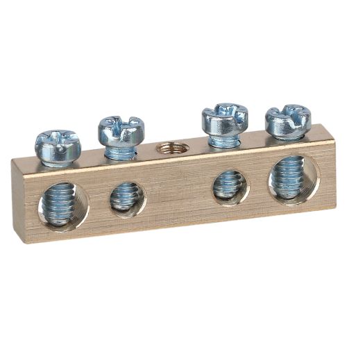 Шина NO-122-12 PEN "земля-ноль" 6х9мм 4/1 с креплениями по центру латунь ЭРА Б0047226