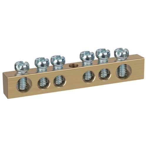 Шина NO-122-13 PEN "земля-ноль" 6х9мм 6/1 с креплениями по центру латунь ЭРА Б0047227