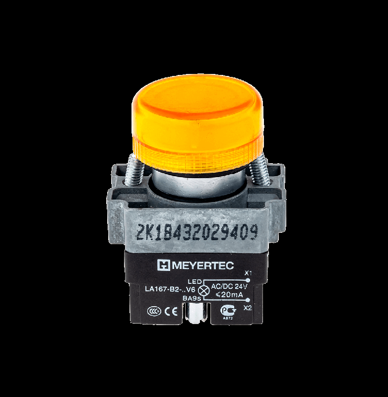 Лампа сигнальная в сборе 24В AC/DC мет. MTB2-BV615 желт. ОВЕН 43347