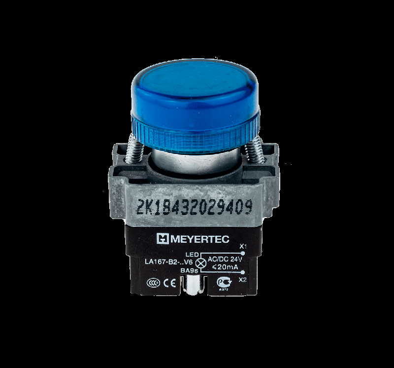 Лампа сигнальная в сборе 24В AC/DC мет. MTB2-BV616 син. ОВЕН 43348