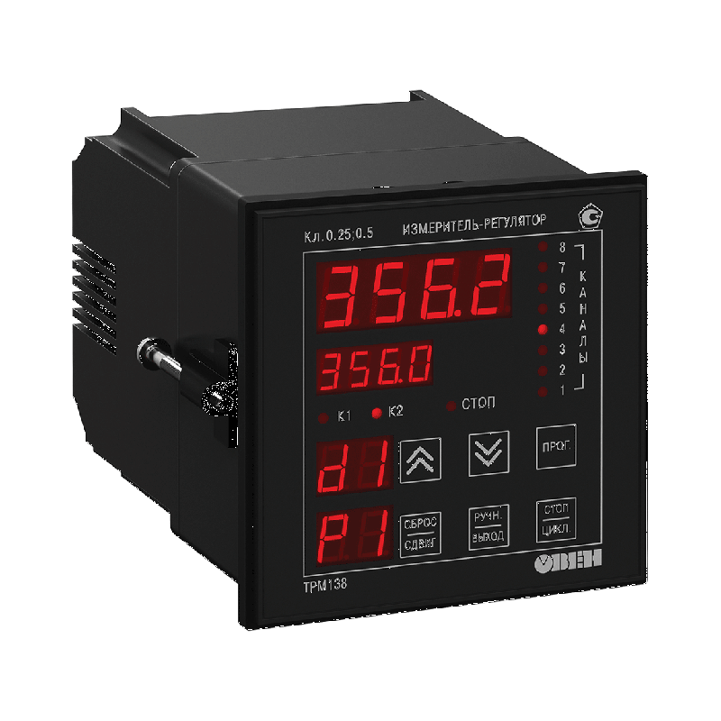 Измеритель-регулятор универсальный восьмиканальный ТРМ138-ИСКРРРРУ.Щ7 ОВЕН 49505