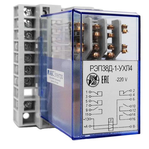 Реле промежуточное РЭП-38Д-1 220В DC 3/3 задн. присоед. ВНИИР A8120-77972069