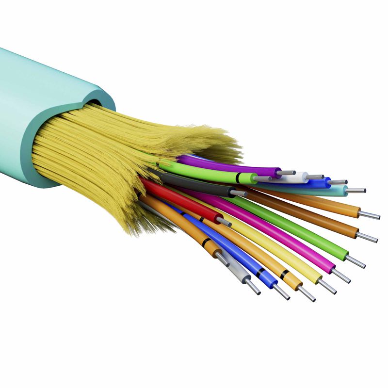 Кабель волоконно-оптический распределительный арамидные упрочняющие нити для внутренней прокладки нг(А)-HF 16 ОВ категорияOM3 (G.651.1) плотный буфер 0.4кН барабан 2000м DKC RNDT3C16AQ01