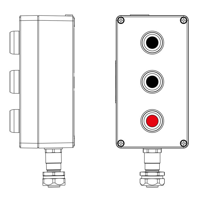 Пост управления взрывозащ. из алюм. CPE-A-14-(2xP1B(11)-1xP1R(11))-1xKAEPM2MHK-20(C)1Ex d e IIC Т5 Gb / Ex tb IIIC T95град.CDb IP66 DKC 2201.141.22.120G