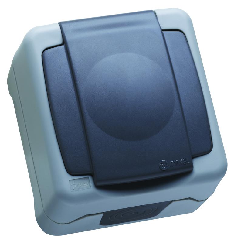 Розетка с заземлением и крышкой с винтовым зажимом IP55 Makel 36064029
