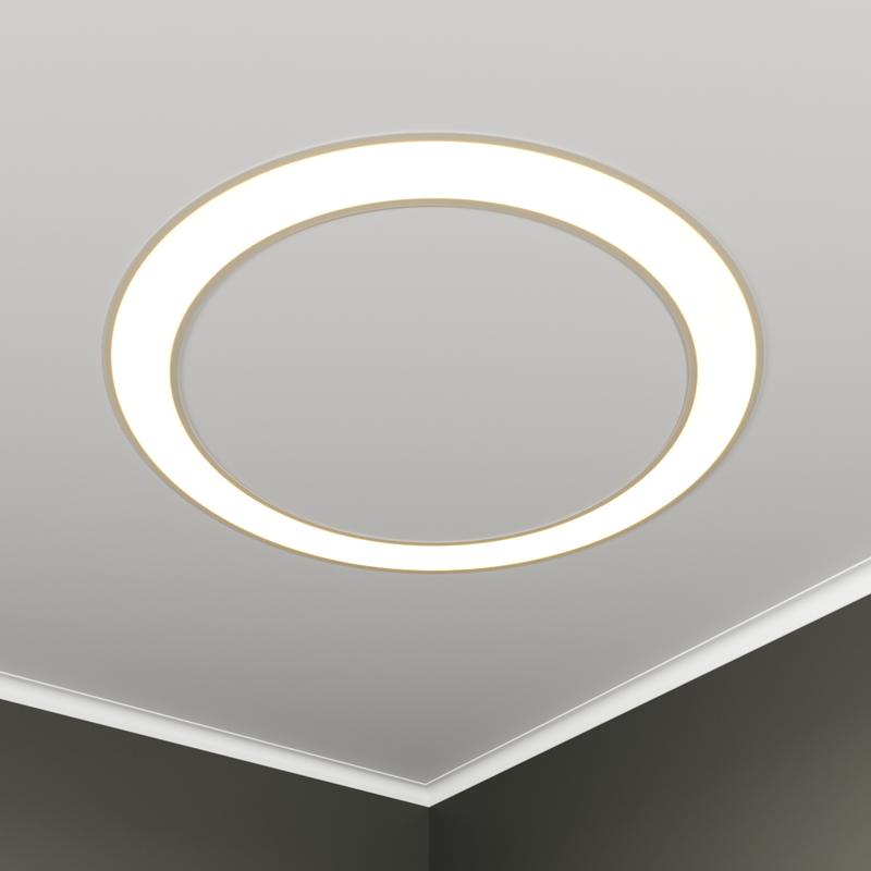 Светильник светодиодный RVE-LBX-HOLE-RING-530-V 36Вт 4000К 530х530х100мм S80мм кольцо встраив. бел. RVElektro RVE00002843