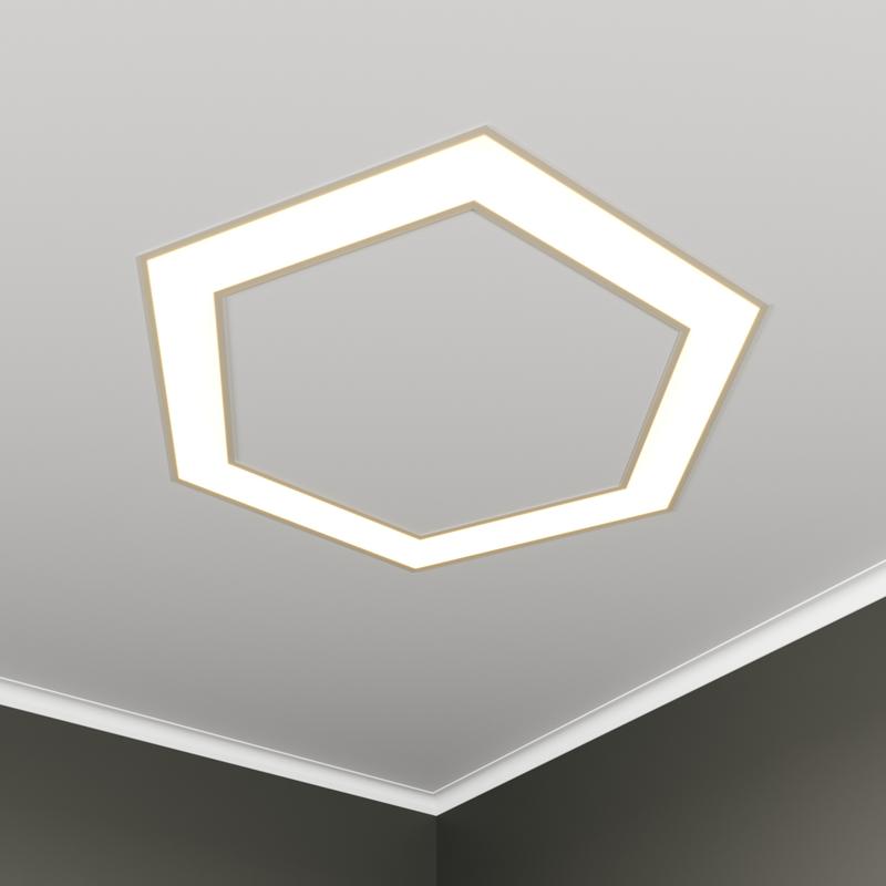 Светильник светодиодный RVE-LBX-HOLE-HEXA-630-V 46Вт 4000К 630х550х100мм S80мм шестиугольник с отверст. встраив. бел. RVElektro RVE00003125