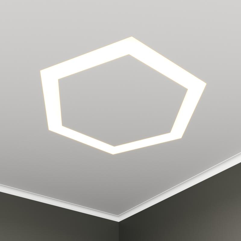 Светильник светодиодный RVE-LBX-HOLE-HEXA-1646-VG 130Вт 4000К 1646х1431х110мм S80мм шестиугольник с отверст. встраив. под шпаклевку бел. RVElektro RVE00003458