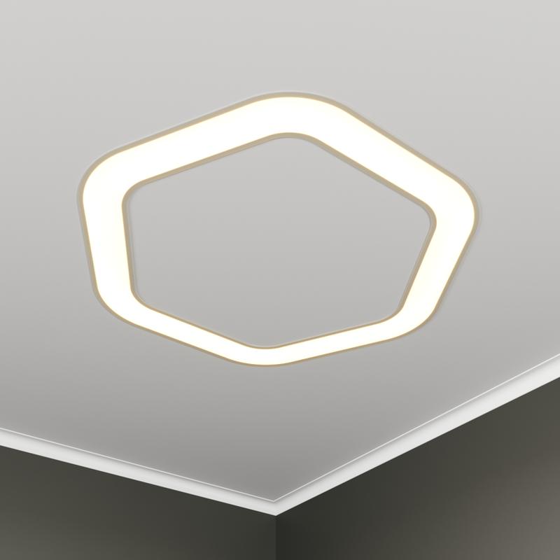 Светильник светодиодный RVE-LBX-HOLE-HEXA-SOFT-1630-V 128Вт 4000К 1630х1501х100мм S80мм шестиугольник закругл. с отверст. встраив. бел. RVElektro RVE00003000