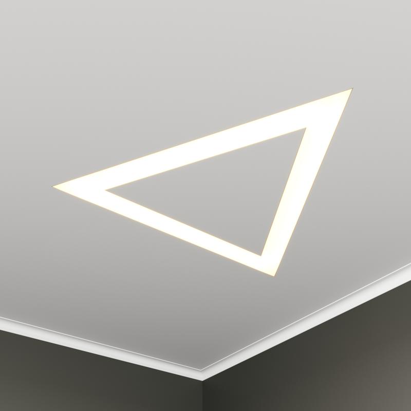 Светильник светодиодный RVE-LBX-HOLE-TRIO-446-VG 23Вт 4000К 446х392х110мм S80мм треугольник с отверст. встраив. под шпаклевку бел. RVElektro RVE00003484