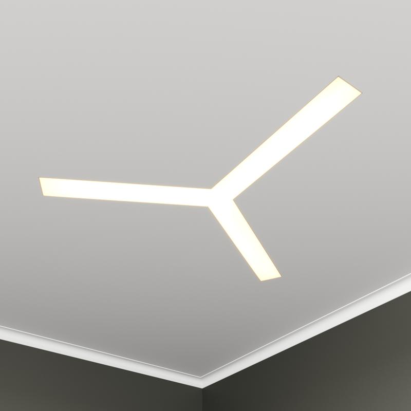 Светильник светодиодный RVE-LBX-TRINITY-746-VG 31Вт 4000К 746х652х110мм S80мм трехлучевой крест встраив. под шпаклевку бел. RVElektro RVE00003523