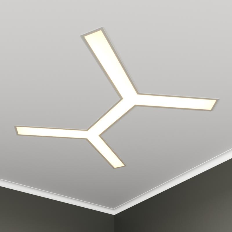 Светильник светодиодный RVE-LBX-TRINITY-2X-430-V 30Вт 4000К 430х475х100мм S80мм трехлучевой крест 2Х встраив. бел. RVElektro RVE00003045