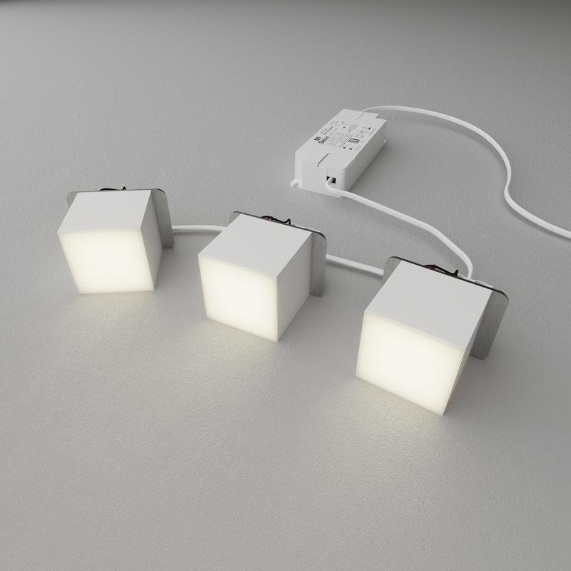 Светильник светодиодный RVE-LBX-PLAZA-5010-2-GR квадрат грильято 2шт 40х40х40мм 6Вт встраиваемый 4000К бел. RVElektro RVE00003213