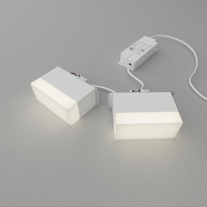 Светильник светодиодный RVE-LBX-LUMO20-PLAZA5010010-2-GR квадрат грильято 2шт 40х90х60мм 14Вт встраиваемый 4000К бел. RVElektro RVE00003243