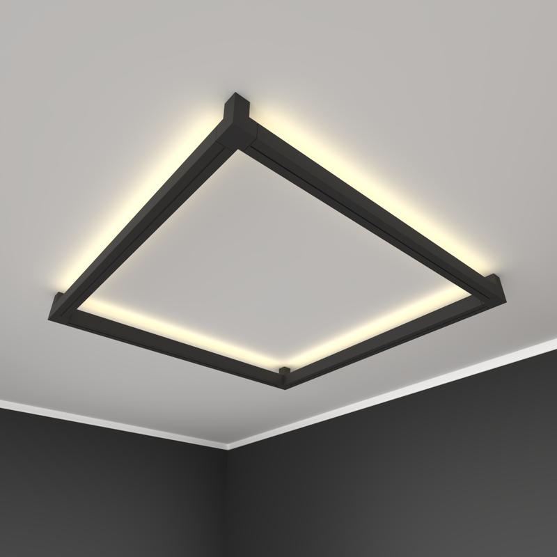 Светильник светодиодный RVE-PLS5050-COMPOSITION-KUAD-600-N 44Вт 4000К 600х600х100мм 50х50мм бра квадрат накладной черн. RVElektro RVE00003336