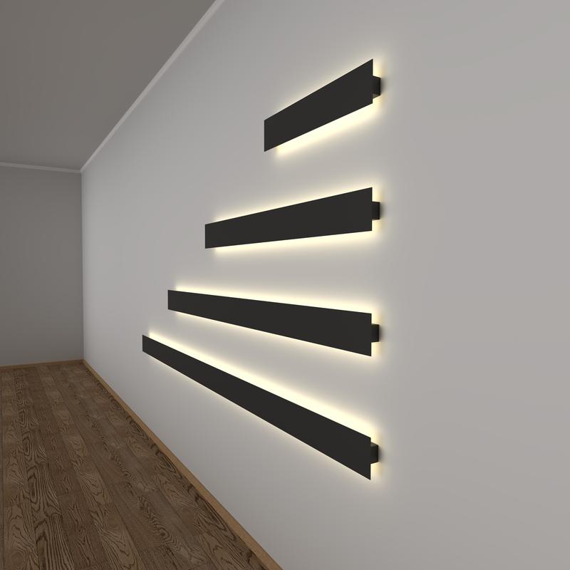 Светильник светодиодный RVE-PLS-MIKA-1000-N 1000х96х35 24Вт бра линейный накладной 4000К черн. RVElektro RVE00003316