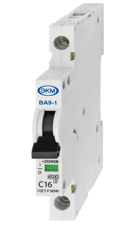 Выключатель автоматический ВА-9-1 C6 4.5кА ультратонкий корпус 9мм Меандр A8302-19910550