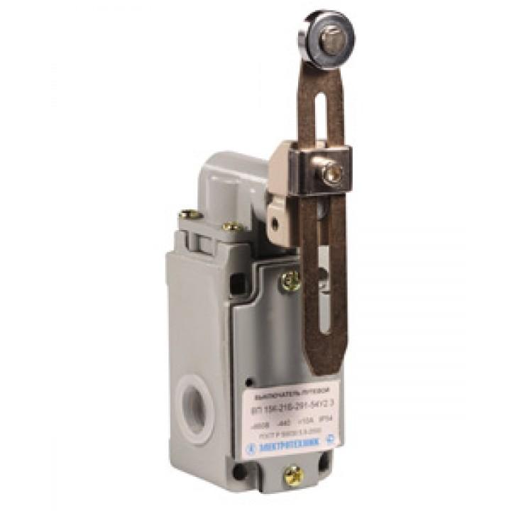 Выключатель путевой ВП-15К21А291-54У2.8 1НО+1НЗ 10А IP54 рычаг с роликом регулир. по длине прямого действия A8014-34129559