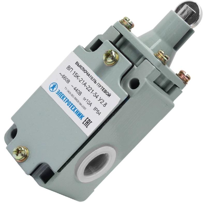 Выключатель путевой ВП-15К21Б221-54У2.8 1НО+1НЗ 10А IP54 толкатель с роликом прямого действия A8014-80086111