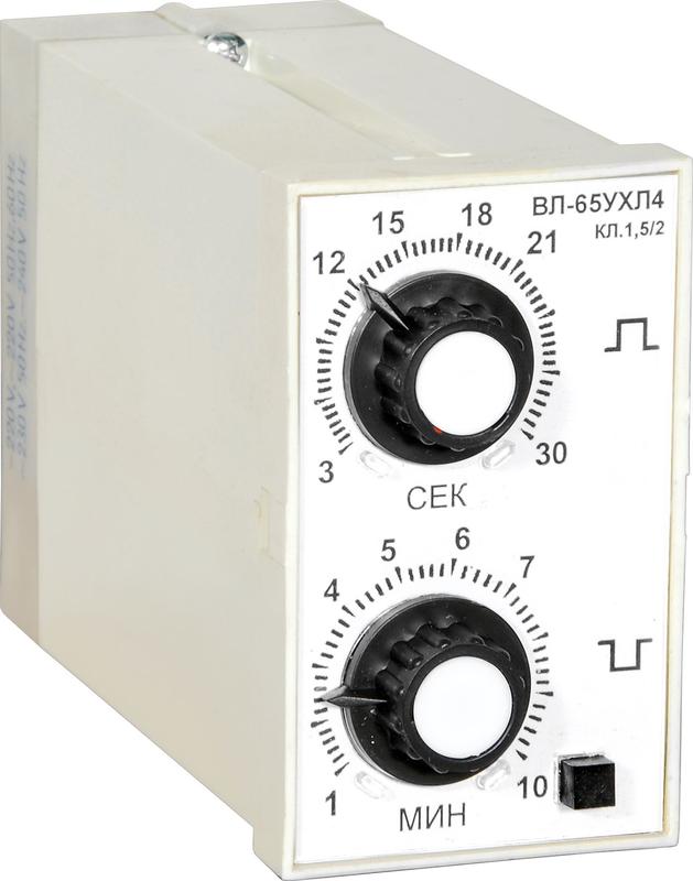 Реле времени ВЛ-65 УХЛ4 110/220В 3-30с 0.1-1мин циклическое ток контактов исполнит. реле 4А 1НО+1НЗ A8011-76912127