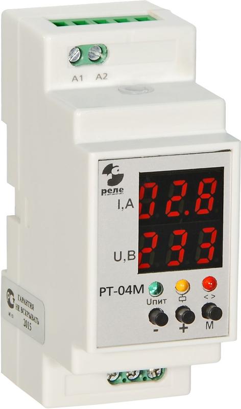 Реле контроля тока РТ-04М 2-60А 50Гц контроль превышения установ. Велич. тока индикация текущего знач. тока и знач. питающего напряж. задержка срабатывания 2-300с ток контактов исполн. реле 16А 1п УХЛ4 Реле и Автоматика A8223-80108745