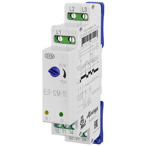 Реле контроля трехфазного напряжения ЕЛ-12М-15 AC230В УХЛ4 (спец.) с задержкой срабатывания 0.1-10с ток контактов исполнительного реле 8А 2п Меандр A8302-16934409