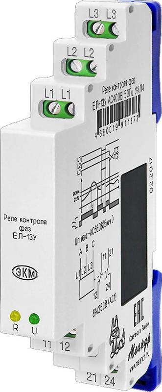 Реле контроля трехфазного напряжения ЕЛ-13У AC400В УХЛ4 Меандр A8302-19911373