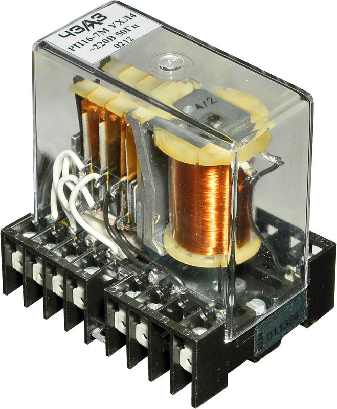 Реле промежуточное РП-16-7 380В AC 4/2 задн. присоед. ЧЭАЗ A8119-77952436