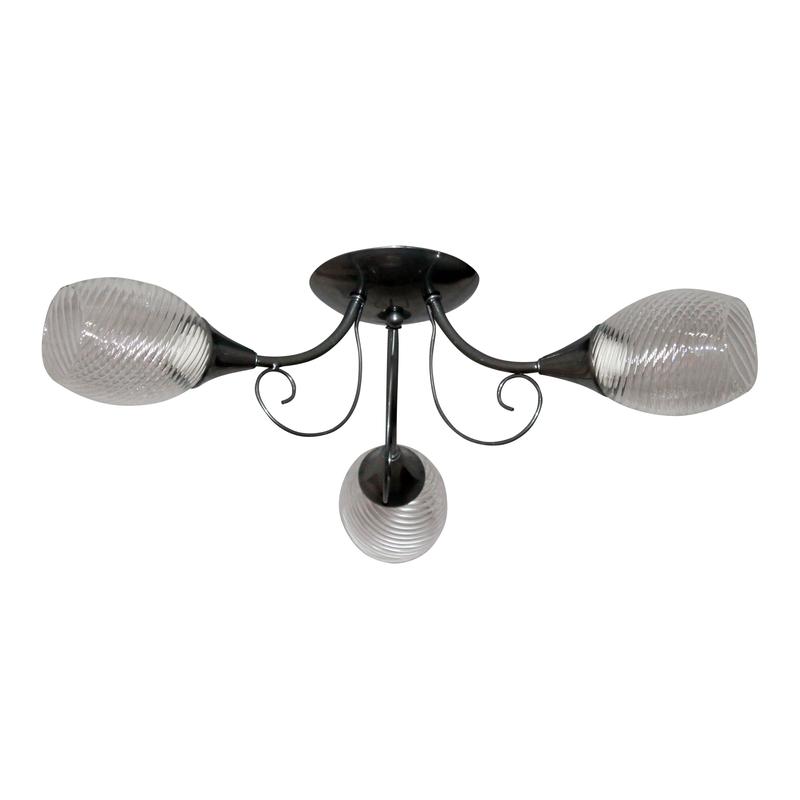 Светильник "Веста" 131 (плафон 8261) НПБ 01-3х60-175 Е14 (ИМ) потолочный хром Элетех 1005404986