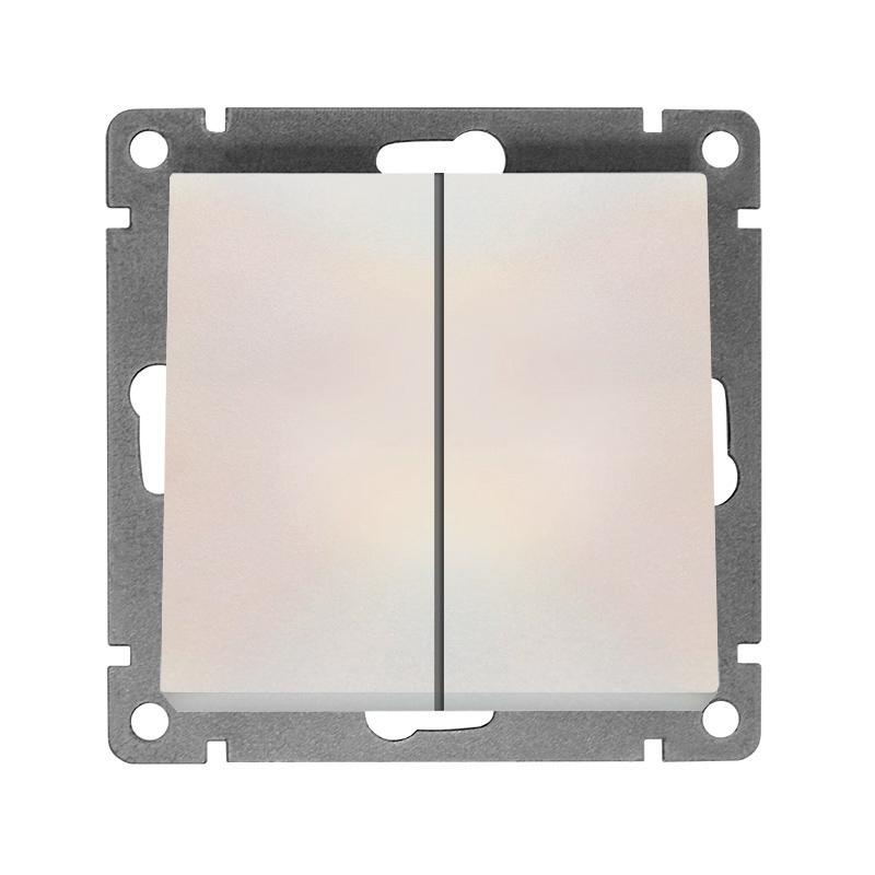 Выключатель 2-кл. СП Афина 10А IP20 механизм жемчуж. Universal A0023-OBr