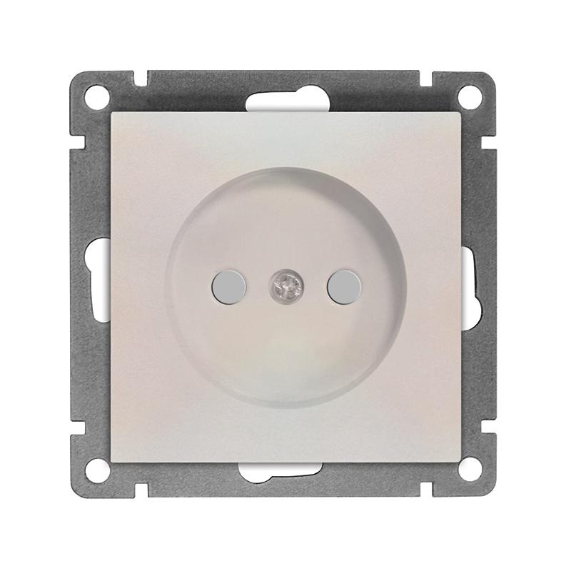 Розетка 1-м СП Афина 16А IP20 без заземл. защ. шторки механизм жемчуж. Universal A0047-OBr