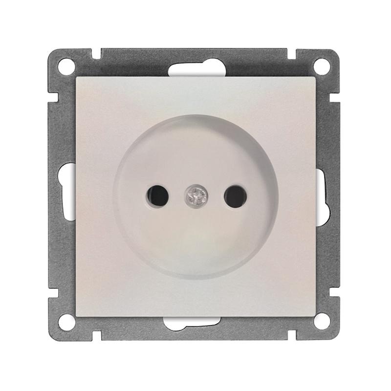 Розетка 1-м СП Афина 16А IP20 без заземл. механизм жемчуж. Universal A0022-OBr
