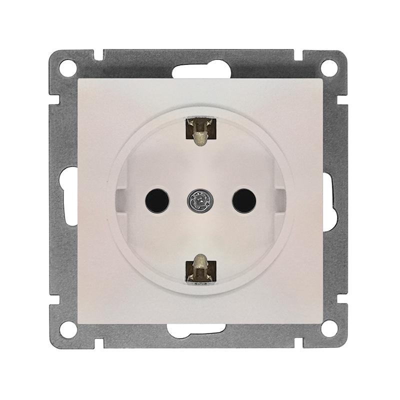 Розетка 1-м СП Афина 16А IP20 с заземл. механизм жемчуж. Universal A0028-OBr