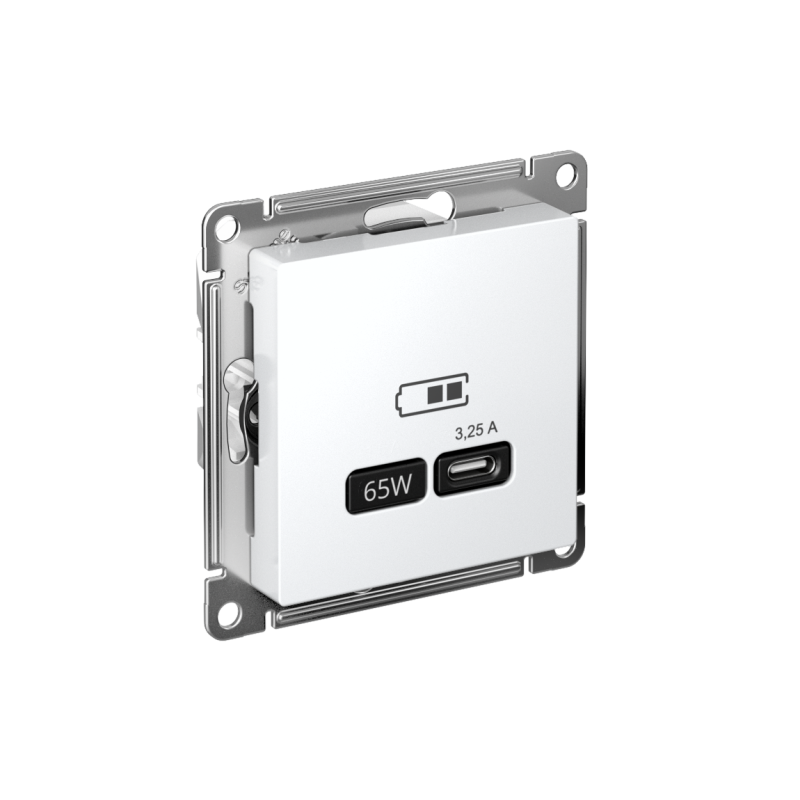 Розетка USB AtlasDesign тип C 65Вт высокоскор. ЗУ QC PD механизм лотос SE ATN001327