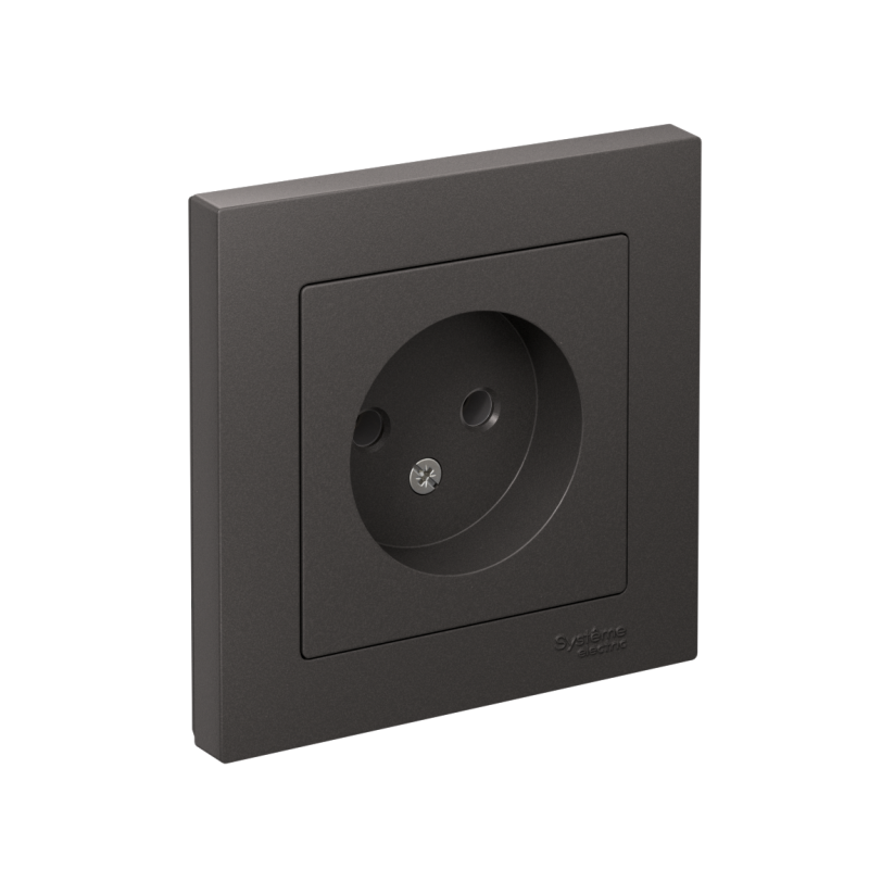 Розетка AtlasDesign без заземл. 16А в сборе базальт SE ATN001440