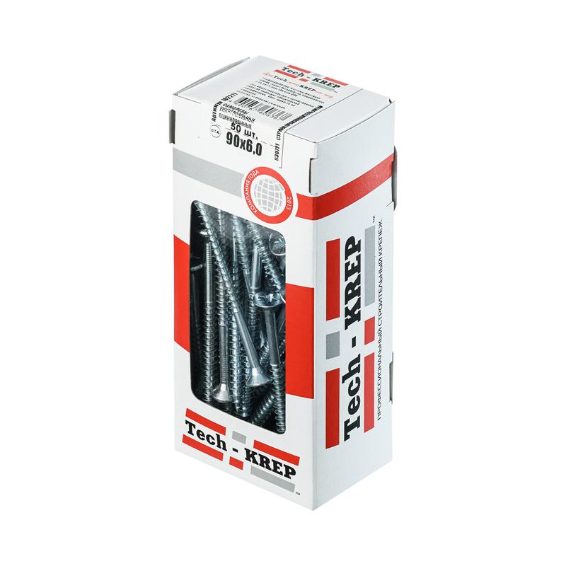 Саморез универсальный 90х6.0мм оцинк. (уп.50шт) Tech-Krep/Zitar 102211