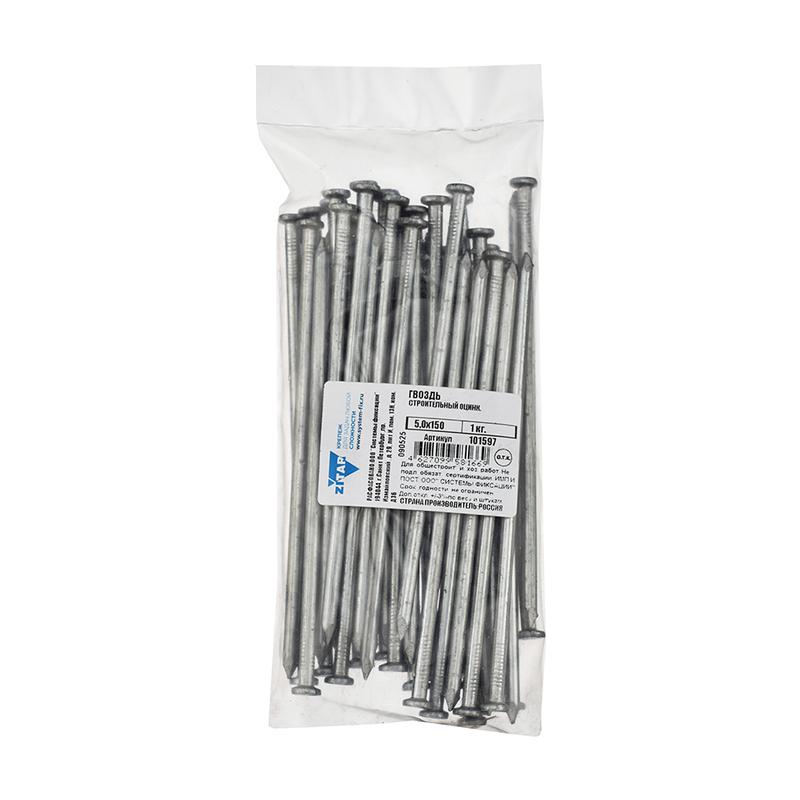 Гвоздь строительный 5х150 оцинк. (уп.1кг) Zitar 101597
