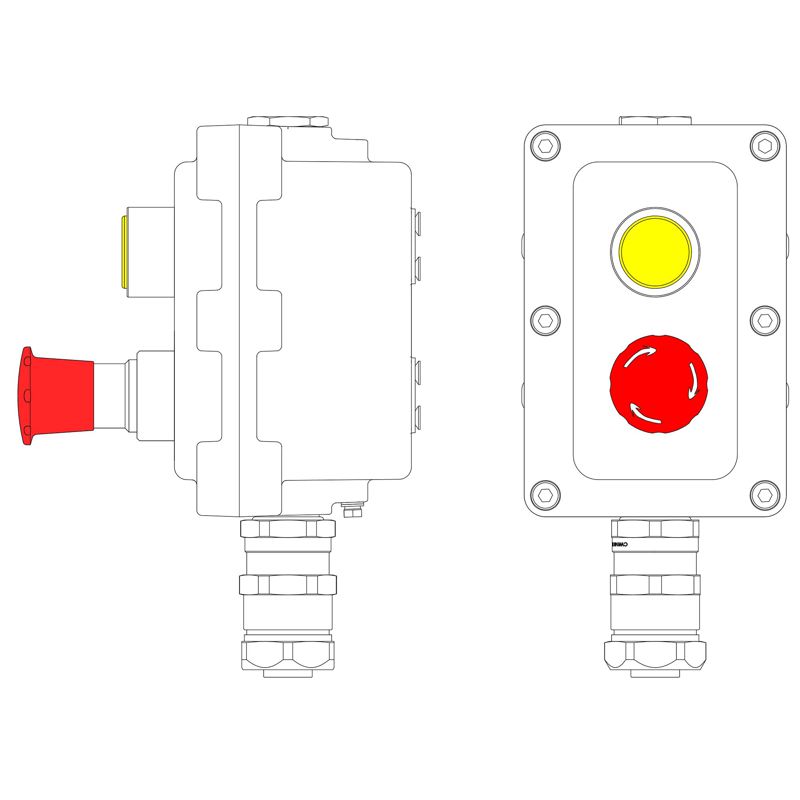 Пост управления взрывонепроницаемый из алюм. LCSD-02-B-MC-L1Y(220)x1-P6E(11)x1-PCMB-KAEPM3MHK-26 DKC LCSD21000100