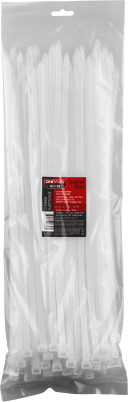 Хомут 90 308 OCT-076-400-100-WH (уп.100шт) ОНЛАЙТ 90308