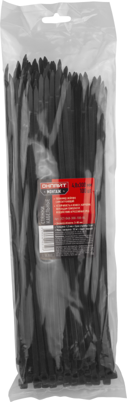 Хомут 90 319 OCT-048-300-100-BL (уп.100шт) ОНЛАЙТ 90319