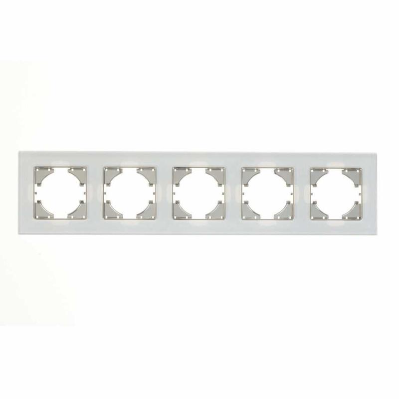Рамка 5-местная стекло бел. GUSI С1150-030