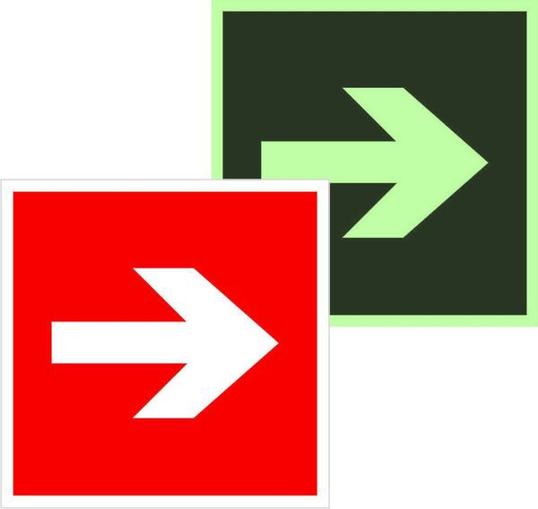 Знак F 01-01 "Направляющая стрелка" 200х200мм пленка самоклеящаяся с покрытием фотолюминесцентным EKF an-f-01-01-f