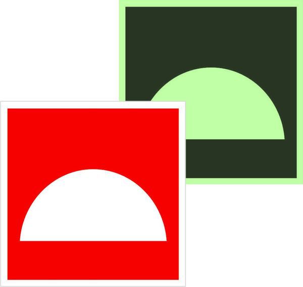 Знак F 06 "Место размещения нескольких средств противопожарной защиты" 200х200мм пленка самоклеящаяся с покрытием фотолюминесцентным EKF an-f-06-f