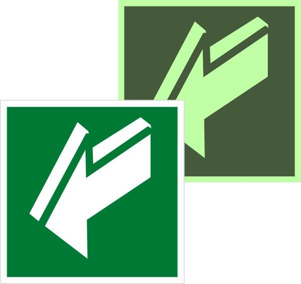 Знак эвакуационный E 19 "Открывать движением на себя" 200х200мм пленка самоклеящаяся с фотолюминесцентным покрытием EKF an-e-19-f