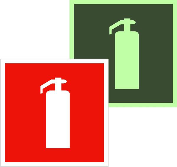 Знак F 04 "Огнетушитель" 200х200мм пластик с покрытием фотолюминесцентным EKF pn-f-04-f